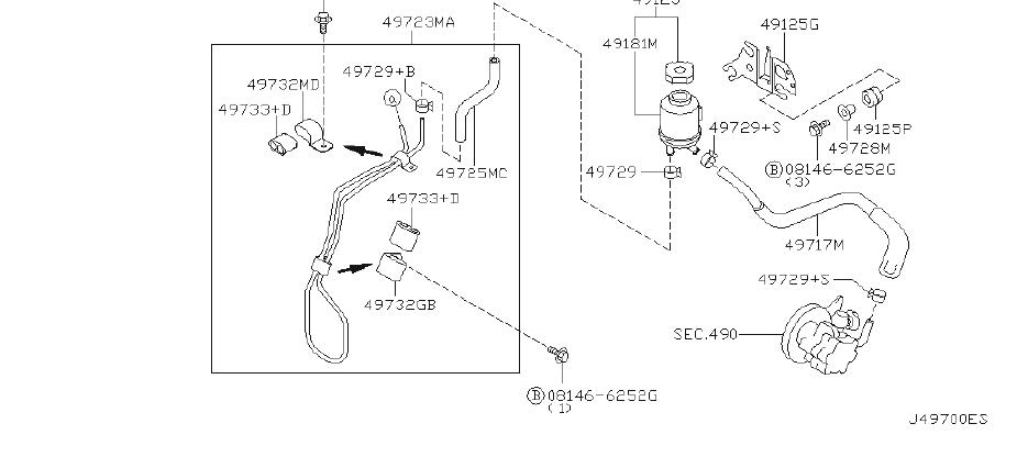 Nissan Maxima Power Steering Return Hose 497252Y902 CONICELLI