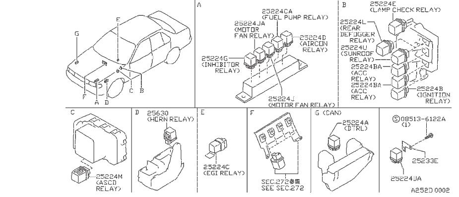 Nissan Sentra Fuel Pump Relay. JIDECO, GREEN, RLY - 25230 ...